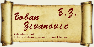 Boban Živanović vizit kartica